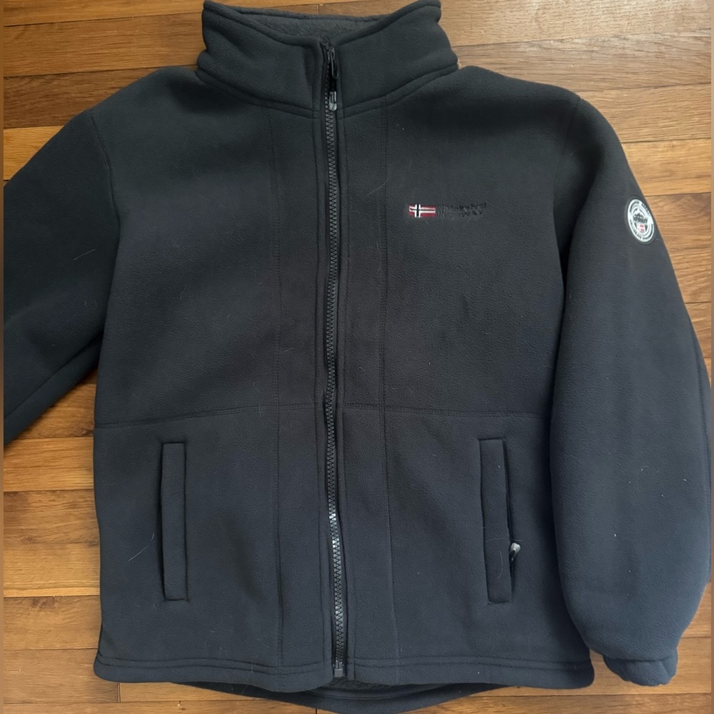 Black Fleece Jacket with Logo